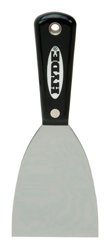 Hyde 02400 Black & Silver 3 in. W Carbon Steel Chiseled-Edge Paint Scraper