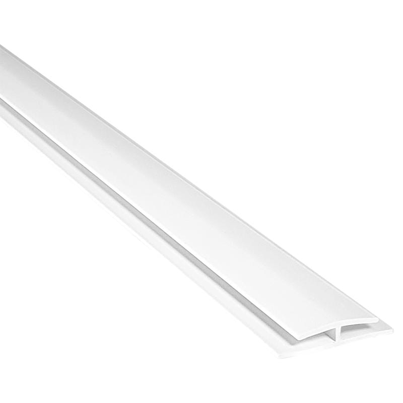 Palram 9020801 Palclad Pro .75 in. H X 1.25 in. W X 96 in. L Prefinished White PVC Divider Molding