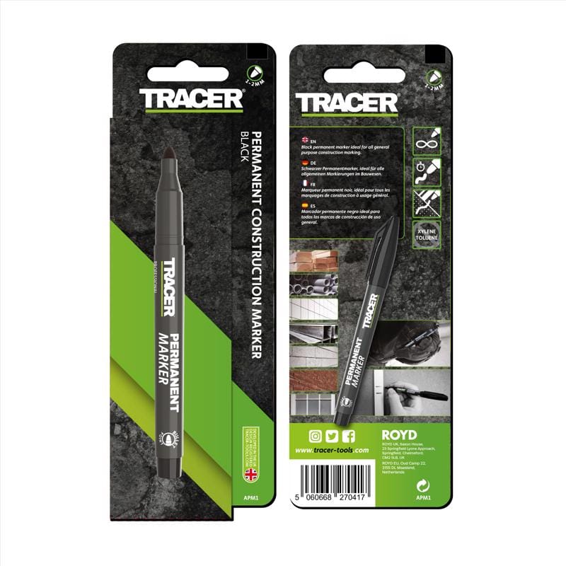 Tracer APM1 6 in. L Permanent Marker Black 1 pc