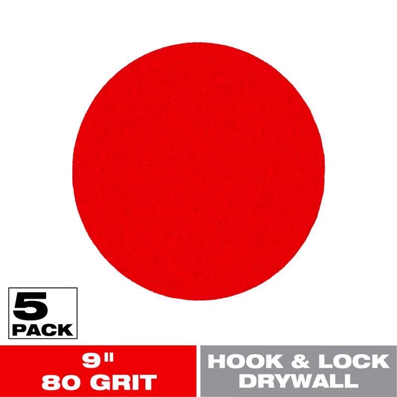 Diablo DCD090080H05G Hook and Lock 9 in. L X 9 in. W Aluminum Oxide 80 Grit Coarse Drywall ROS Disk