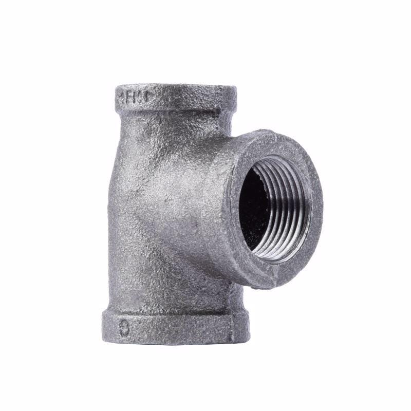 STZ Industries 501516 3/4 in. FIP each X 3/4 in. D FIP 1 in. D FIP Black Malleable Iron Reducing Tee
