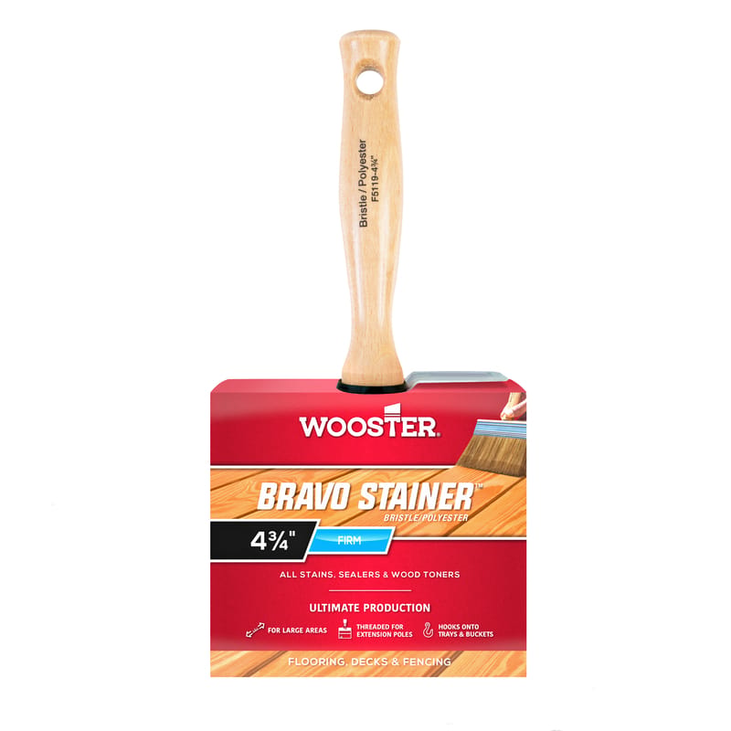 Wooster F5119-4-3/4 Bravo Stainer 4-3/4 in. Firm Flat Paint Brush