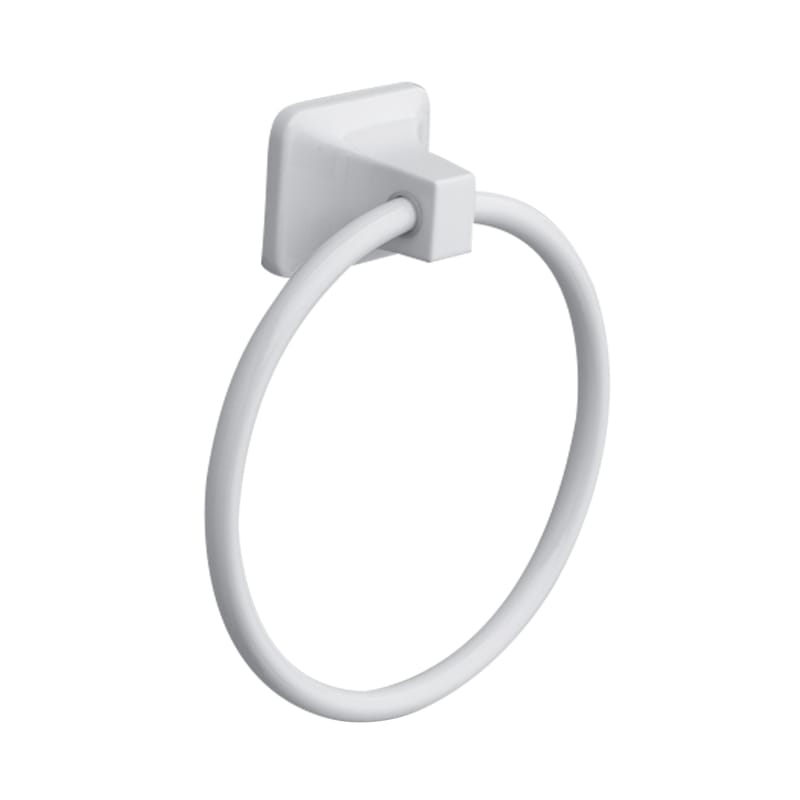 Oakbrook Collection 297-050607OB Satin White Towel Ring Die Cast Zinc