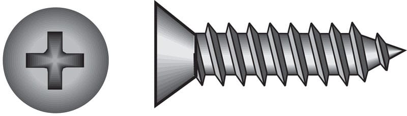 Hillman 0823426 No. 6 Ga. X 1 in. L Phillips Flat Head Sheet Metal Screws 100 pk