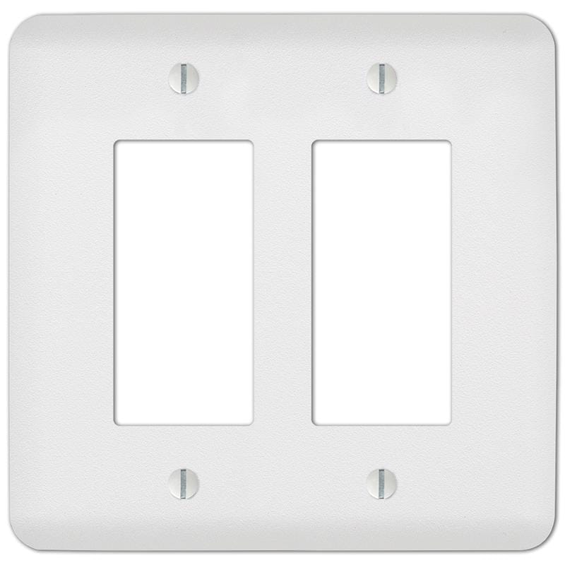 Amerelle 635RRW Capri Paintable Textured White 2 gang Stamped Steel Decorator Wall Plate 1 pk