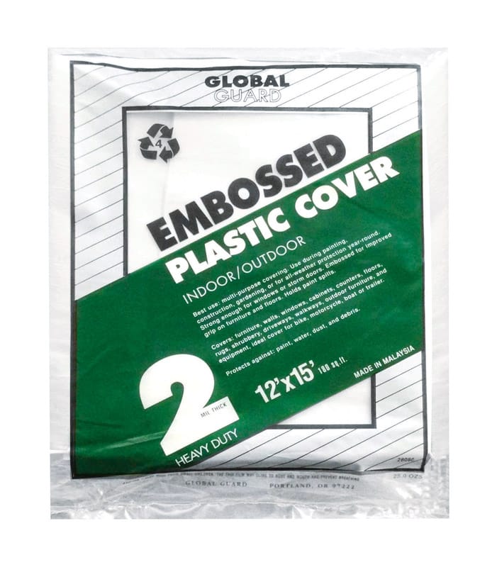 Premier 28080 GlobalGuard 12 ft. W X 15 ft. L X 2 mil Plastic Drop Cloth 1 pk