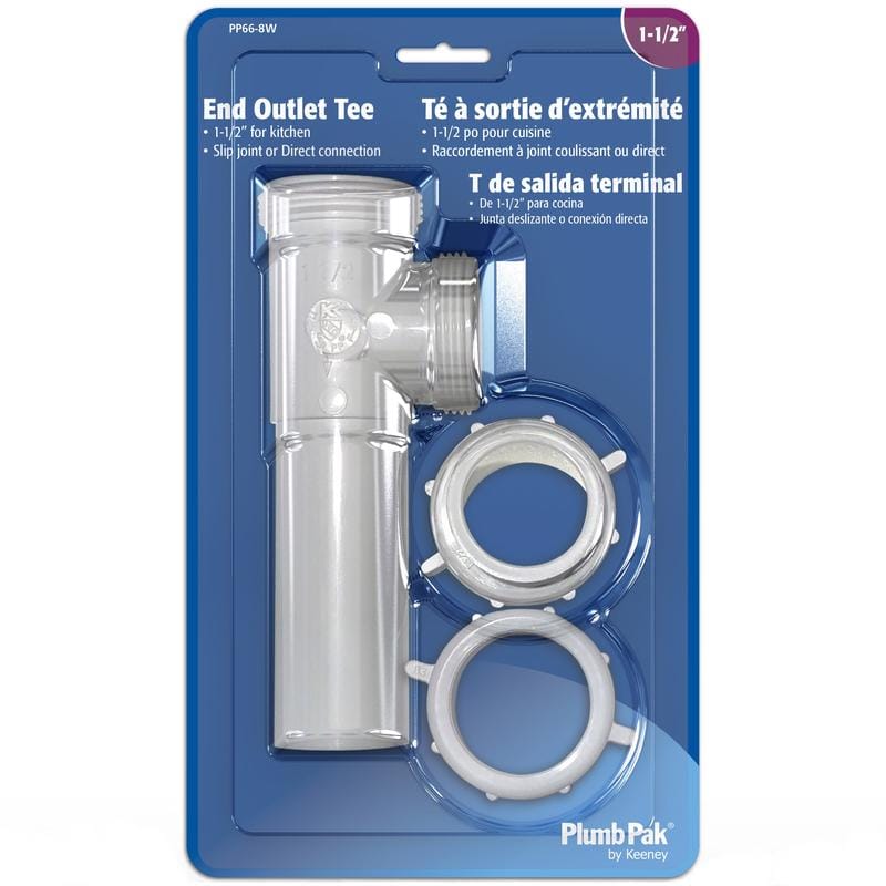 Plumb Pak PP66-8W 1-1/2 in. D Plastic End Outlet Tee