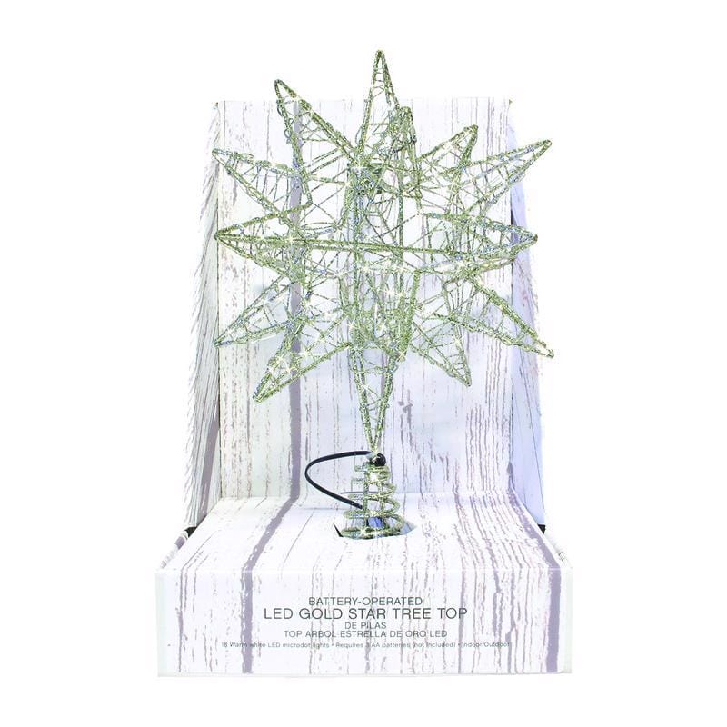 Celebrations 49236-71 LED Gold Microdot Star Tree Topper 10 in.