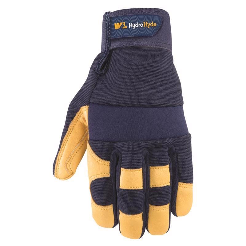 Wells Lamont 3207M HydraHyde Men's Indoor/Outdoor Work Gloves Blue/Yellow M 1 pair