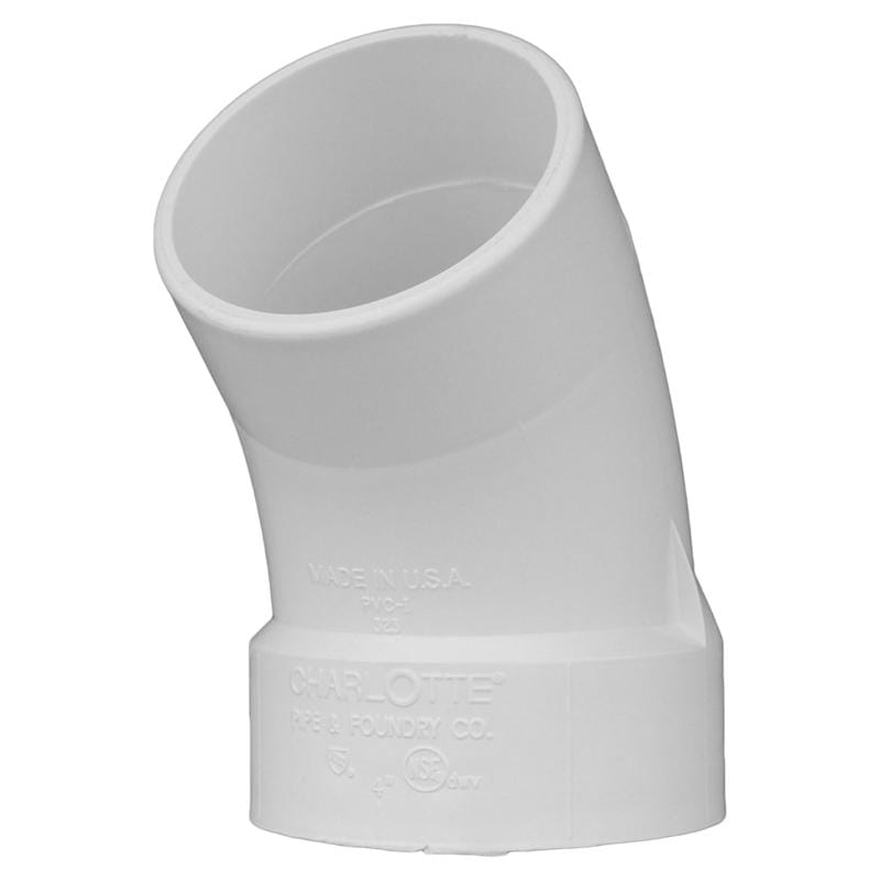 Charlotte Pipe PVC003230600 Schedule 40 1-1/4 in. Hub X 1-1/4 in. D Spigot PVC Street Elbow 1 pk