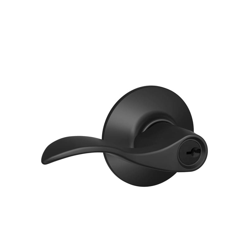 Schlage F51ACC622K4 Accent Matte Black Entry Lever Key: K4 1-3/4 in.