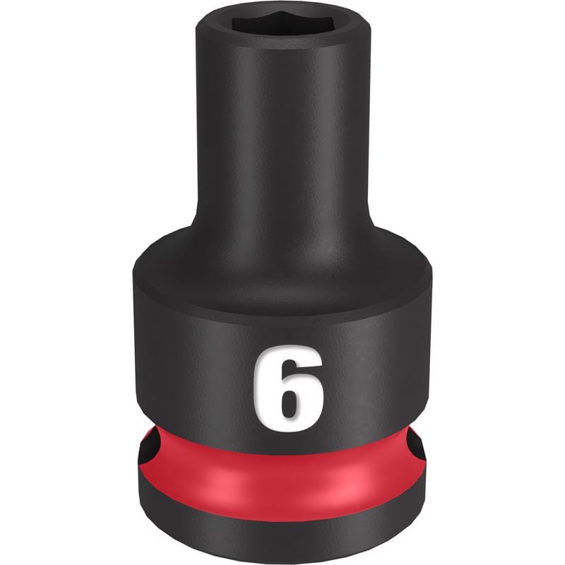 Milwaukee 49-66-6130 Shockwave 6 mm X 3/8 in. drive Metric/SAE 6 Point Standard Impact Socket 1 pc