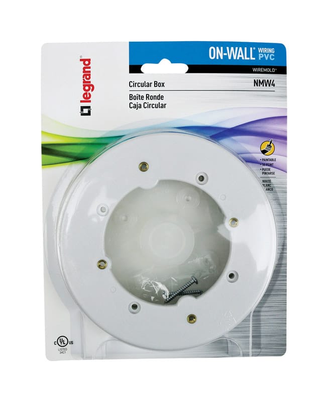 Legrand NMW4 Round PVC 1 gang Electrical Box White