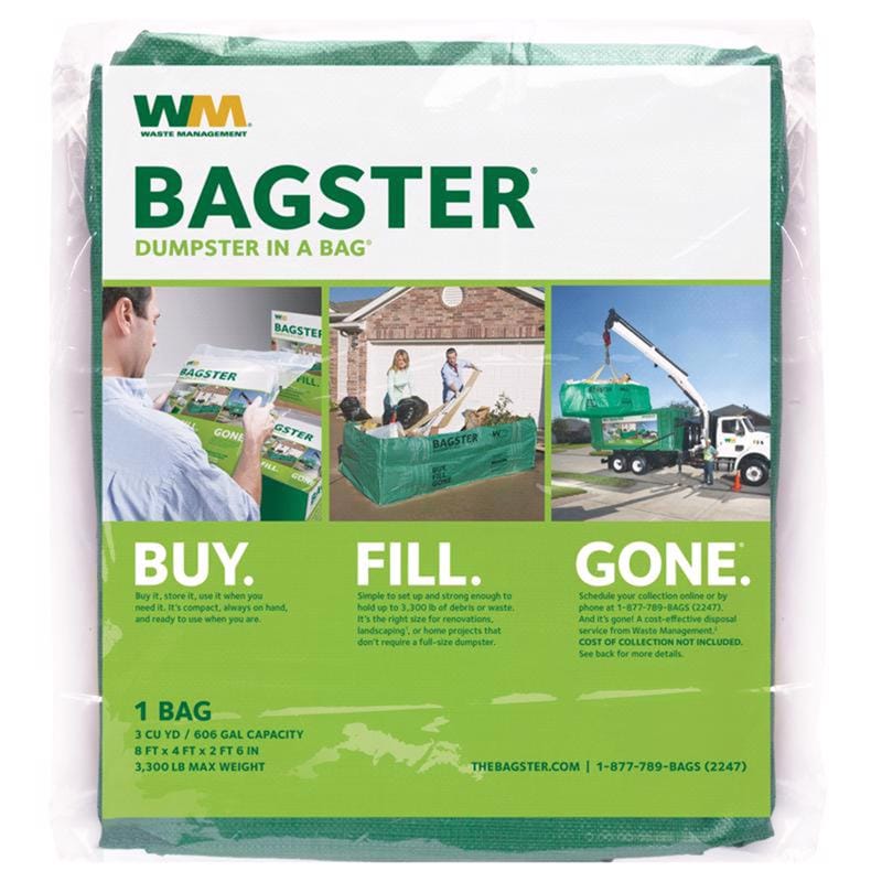 WM 3CUYD Bagster 606 gal Dumpster In A Bag Open 1 pk