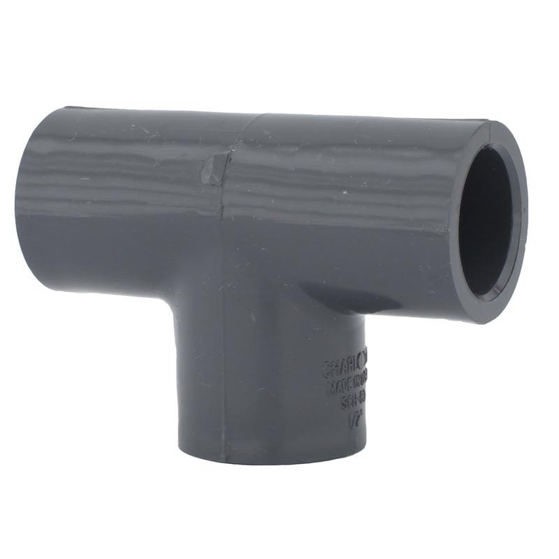 Charlotte Pipe PVC 08400 1000 Schedule 80 1/2 in. Slip X 1/2 in. D Slip PVC Tee 1 pk