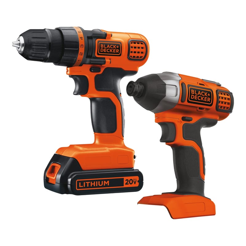 Black+Decker BD2KITCDDI 20V MAX Cordless Brushed 2 Tool Drill/Driver and Impact Driver Kit