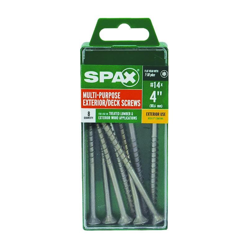 Spax 4191670601002 No. 14 in. X 4 in. L Gray Star Flat Head Deck Screws 8 pk