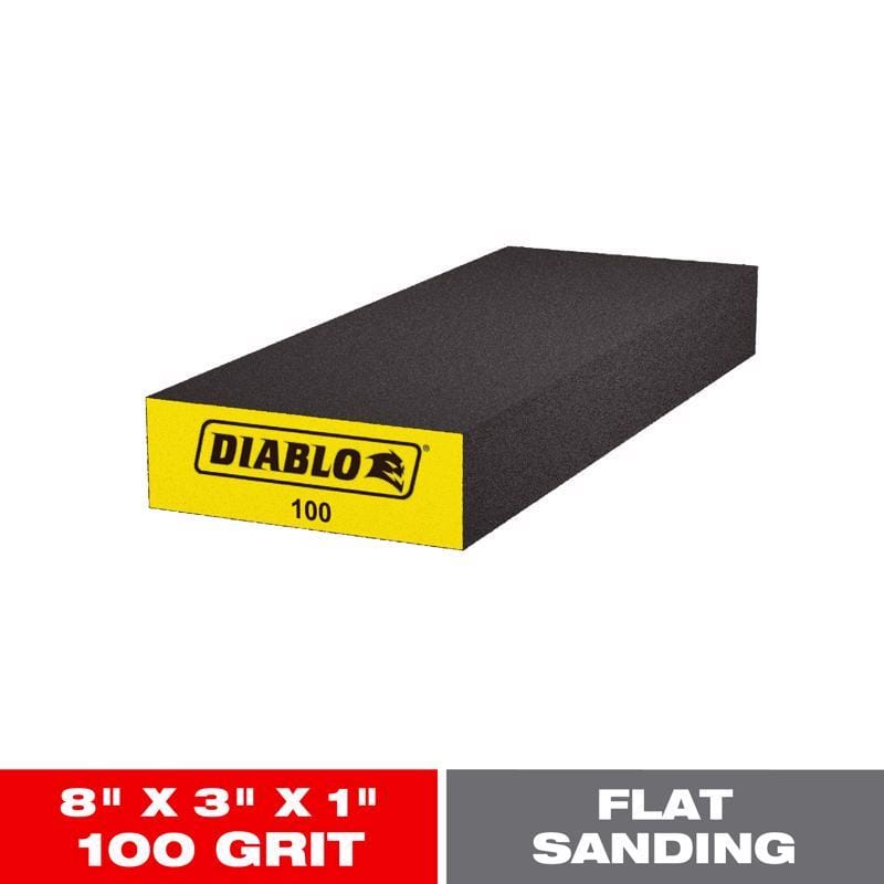 Diablo DFBBLOCBFN01G 8 in. L X 3 in. W X 1 in. 100 Grit Fine Block Sanding Sponge