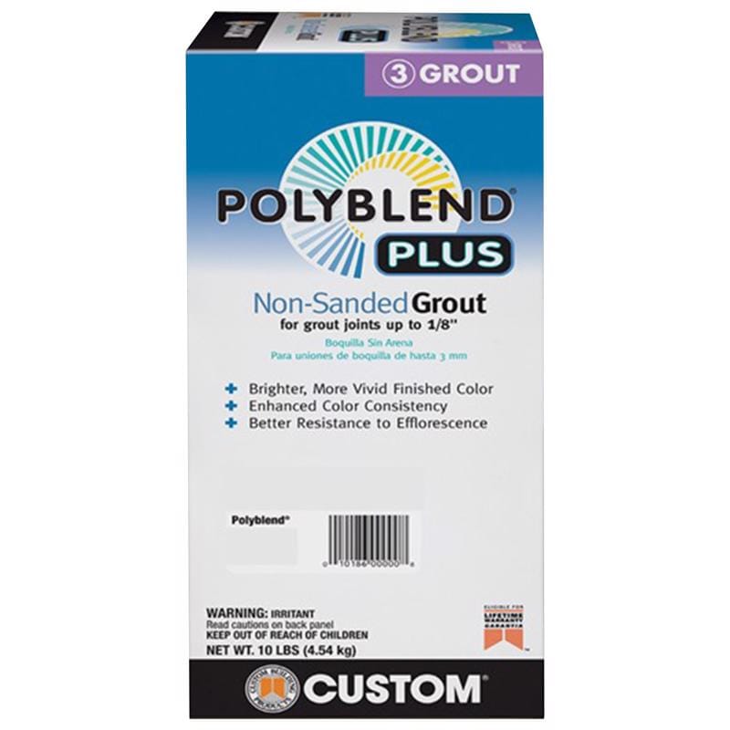 Custom Building Products PBPG0910 Polyblend Plus Indoor and Outdoor Natural Gray Non-Sanded Grout 10 lb
