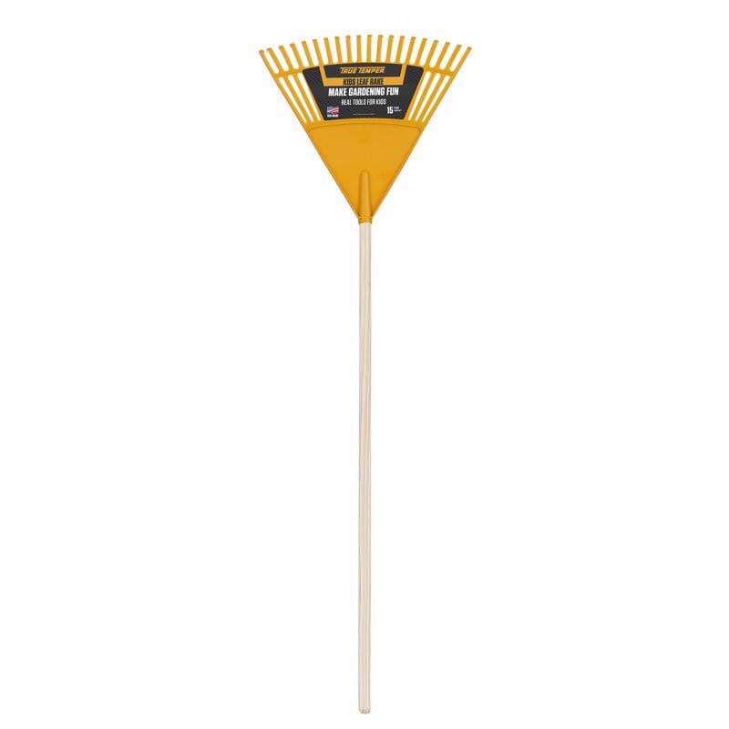 True Temper KLRO 55.75 in. 20 Tine Poly Kids Rake Wood Handle