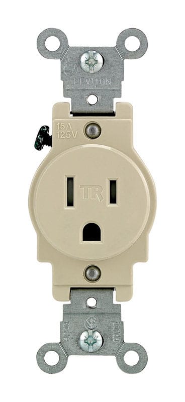 Leviton T5015-I 15 amps 125 V Single Ivory Tamper Resistant Outlet 5-15R 1 pk