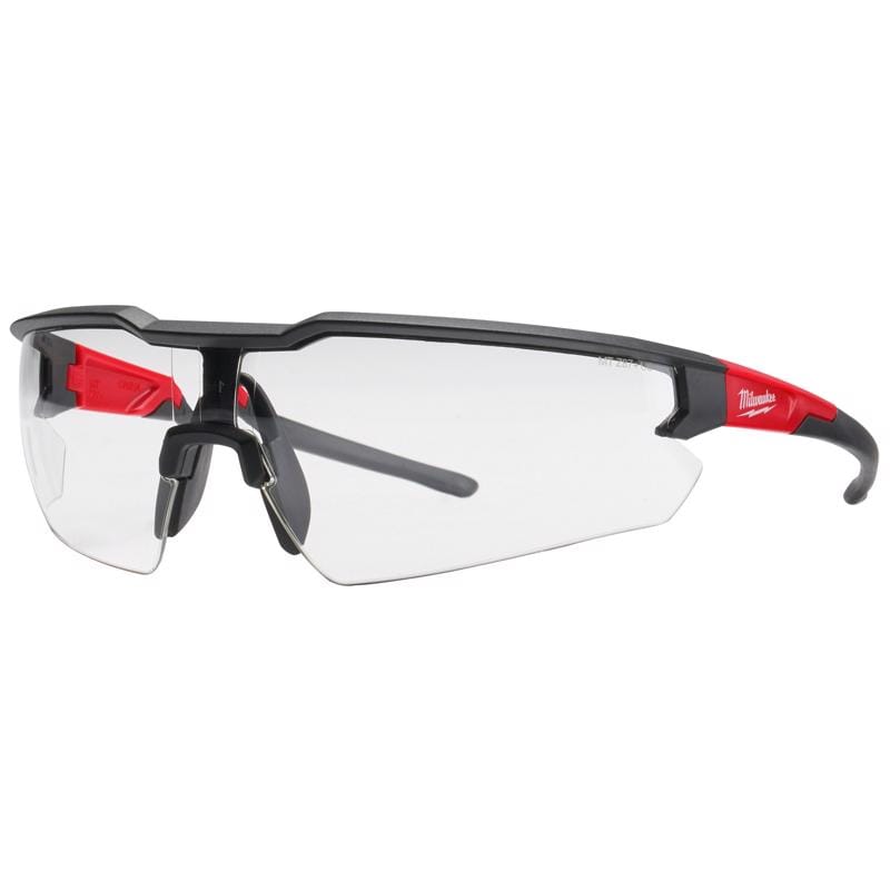 Milwaukee 48-73-2011 Safety Glasses Clear Lens Black/Red Frame 1 pk