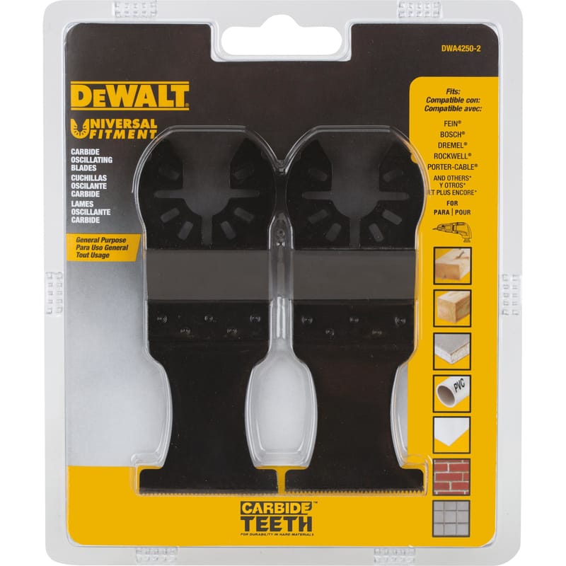 Dewalt DWA4250-2 Universal Fitment 1-3/8 in. Carbide General Purpose Oscillating Blade 2 pk