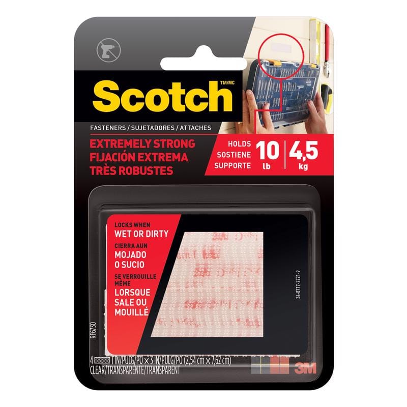 Scotch RF6730 Small Foam Hook and Loop Fastener 3 in. L 2 pk