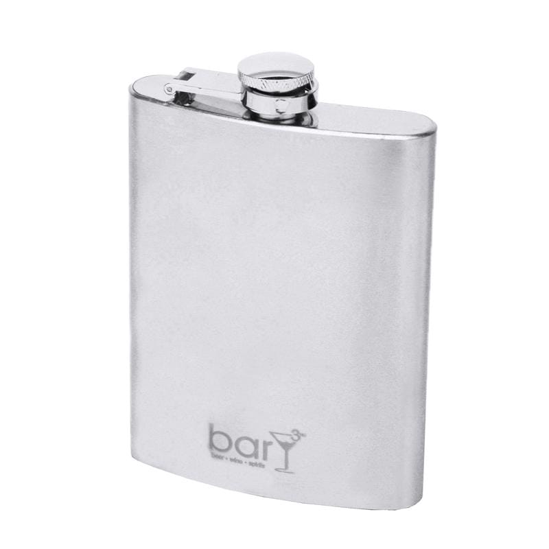 BARY3 BAR-0137 8 oz Silver Stainless Steel Flask