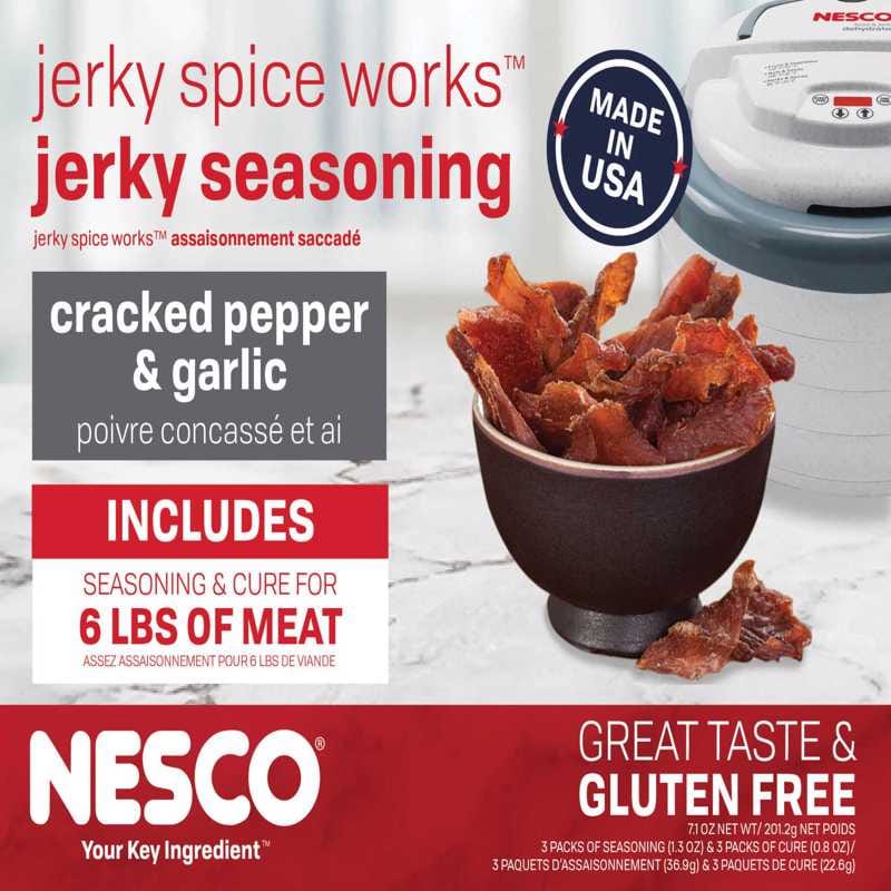 Nesco BJG-6 Jerky Spice Works Cracked Pepper & Garlic Jerky Seasoning 6 lb Boxed