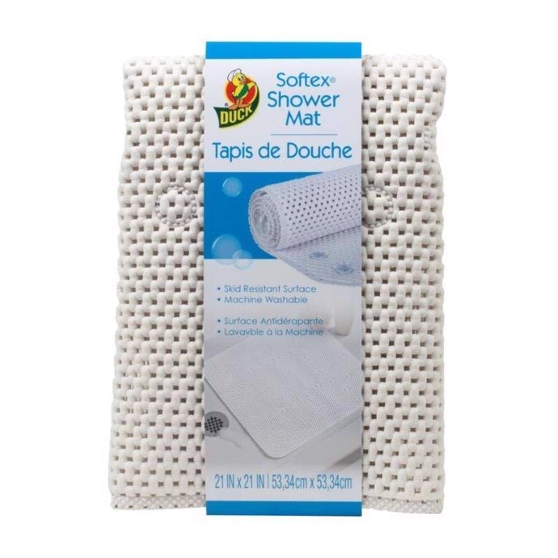 Duck 285154 Softex 21 in. L X 21 in. W White Polyester Bath Mat Latex Free