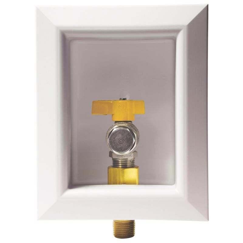 Sioux Chief 696-1021GFPK4 OxBox 1/2 in. Brass NPT Gas Valve Outlet Box Quarter-Turn Lever For Gas