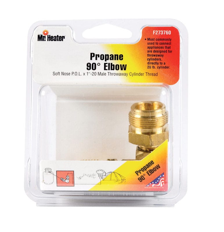Mr. Heater F273760 Brass Restricted Flow Soft Nose P.O.L. Propane Elbow