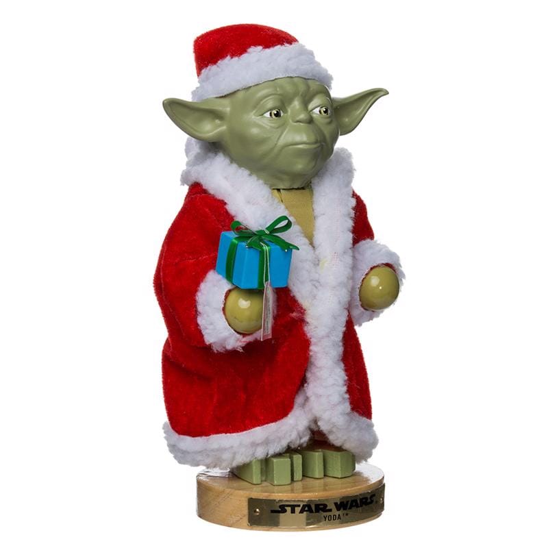 Kurt S. Adler SW6151L Star Wars Green Yoda in Santa Robe Nutcracker 9 in.