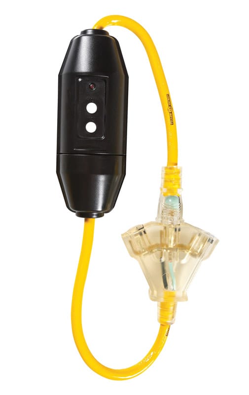 Yellow Jacket 2816 Indoor or Outdoor 2 ft. L Yellow Triple Outlet Cord 12/3 SJTW