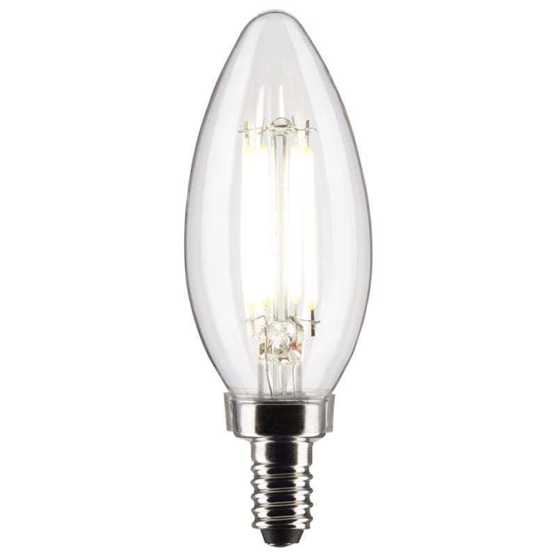 Satco S21828 B11 E12 (Candelabra) Filament LED Bulb Soft White 60 Watt Equivalence 2 pk