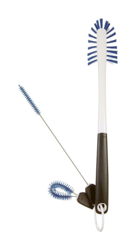 Oxo Good Grips 1329080V1 Medium Bristle 14 in. Plastic/Rubber Handle Bottle and Straw Brush Set