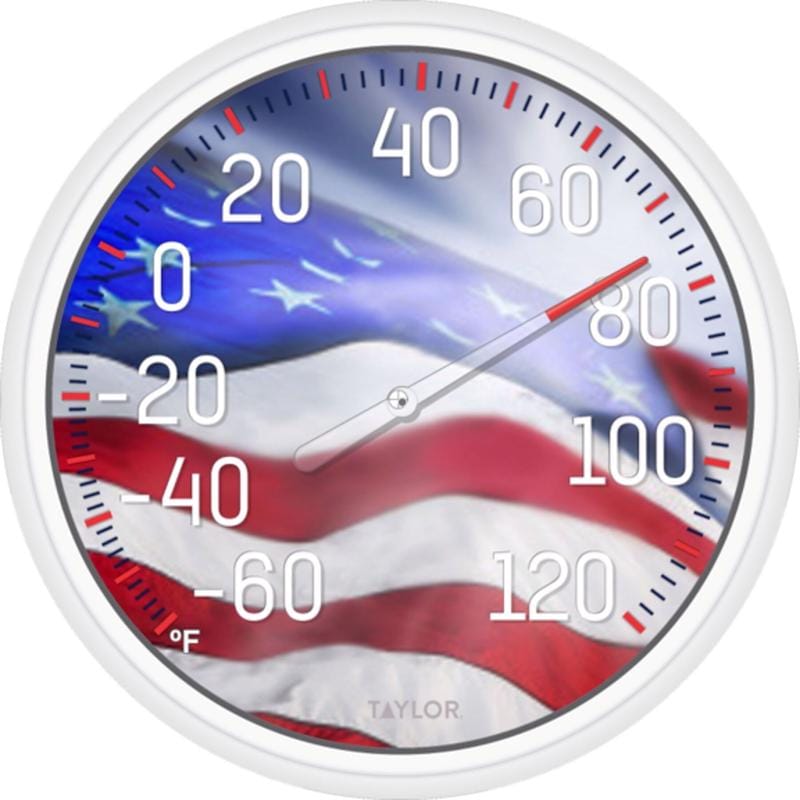 Taylor 6729 American Flag Design Dial Thermometer Plastic Multicolored 13.25 in.