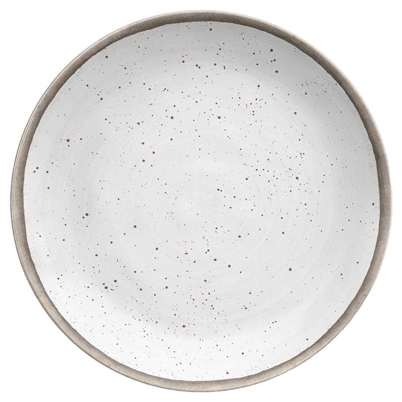 TarHong TKN1085MKSS Gray/White Melamine Kiln Salad Plate 1 each