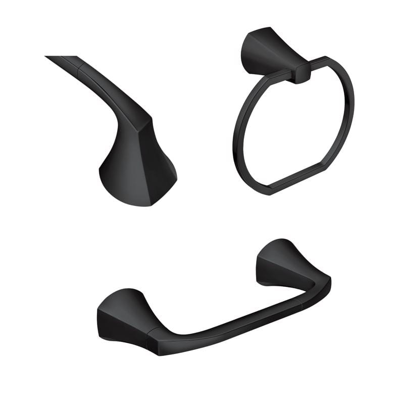 Moen MY8793BL Lindor Matte Black Bathroom Hardware Kit 18 in. L Zinc