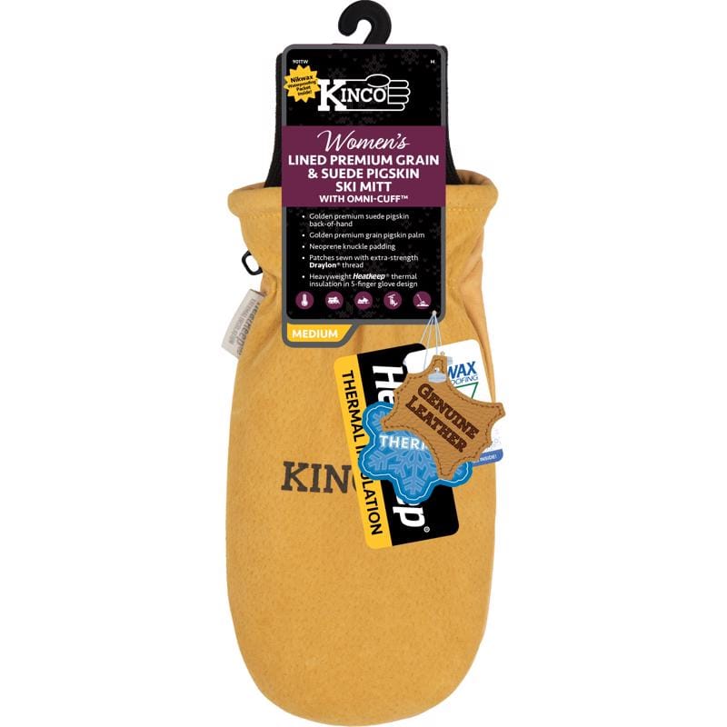 Kinco 901TW-S S Premium Pigskin Cold Weather Black/Gold Mittens