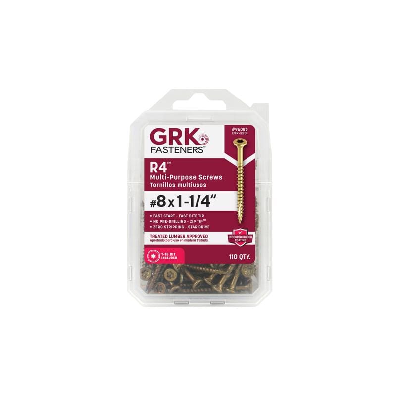 GRK Fasteners 96080 No. 8 in. X 1-1/4 in. L Star Flat Head W-Cut Multi-Purpose Screws