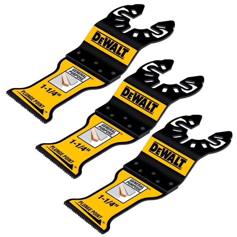Dewalt DWA4258-3 PlungePoint 1-1/4 in. Bi-Metal General Purpose Oscillating Blade Set Nail-Embedded Wood 3 pk