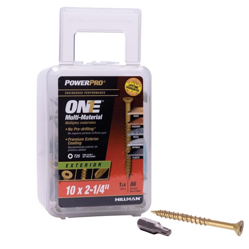 Hillman 116844 Power Pro No. 10 Ga. X 2-1/4 in. L Star Flat Head Coarse Multi-Material Screws