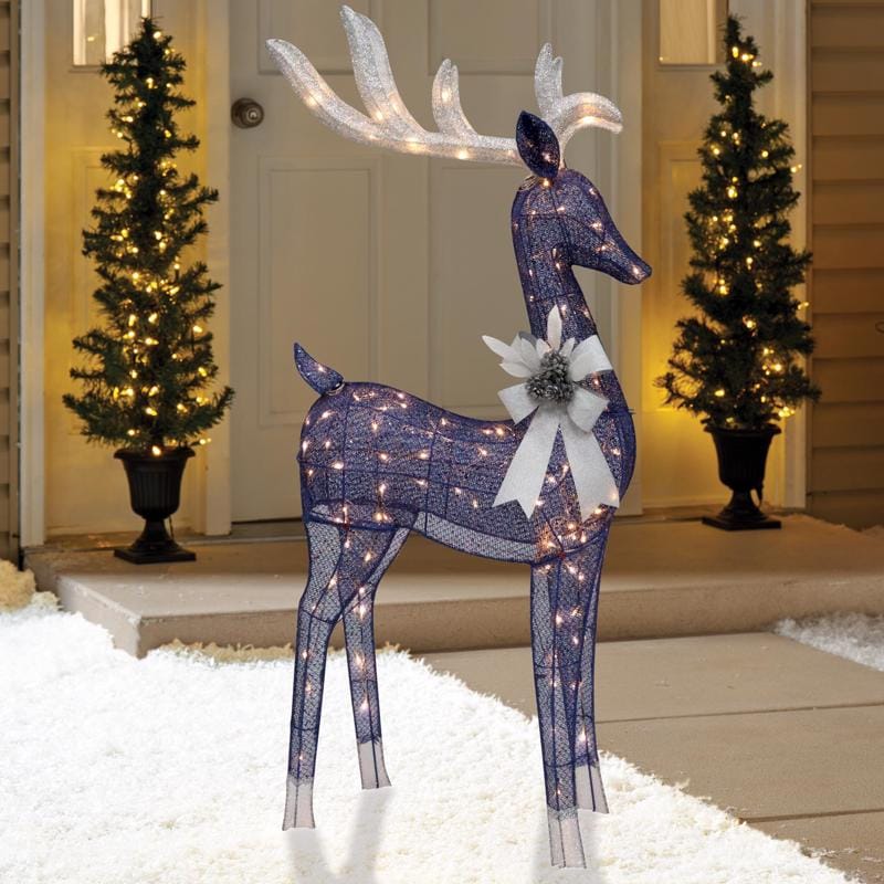 Celebrations 53410-71 LED Warm White Standing Deer 60 in. Yard Decor
