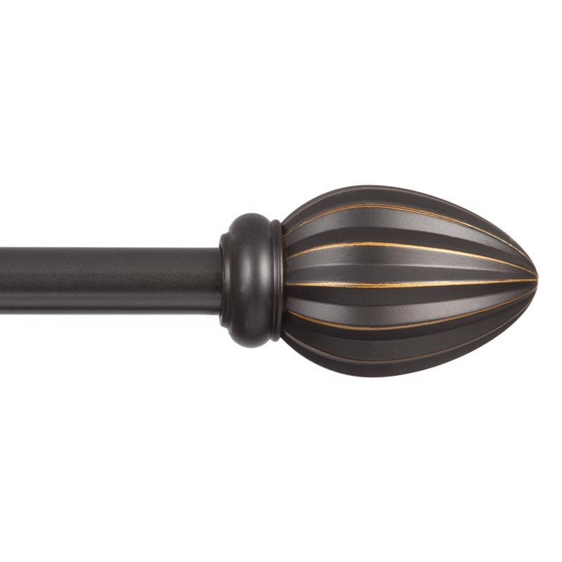 Kenney KN75246NP Oil Rubbed Bronze Brass Modern/Contemporary Curtain Rod 36 in. L X 66 in. L