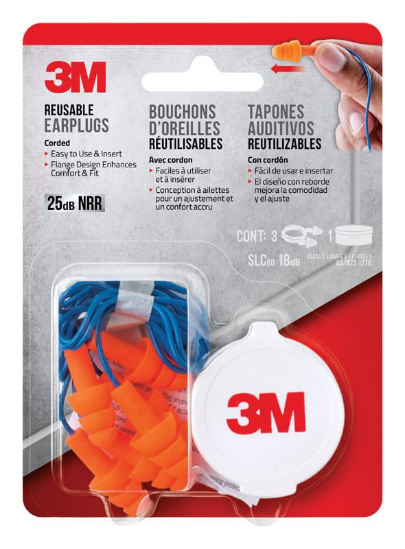 3M 90716H3-DC 25 dB Polyurethane Foam Earplugs Blue/Orange 3 pair