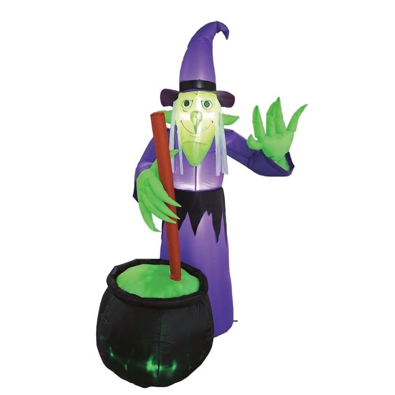 Celebrations MY-20W632 Four Season 6 ft. Prelit Witch With Cauldron Inflatable