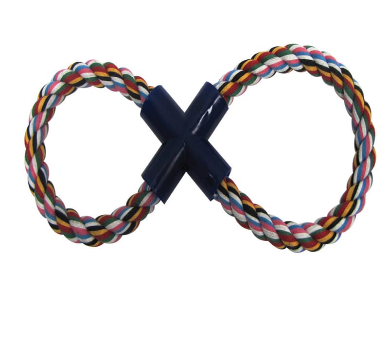 Boss Pet A03897 Digger's For Dog Multicolored Cotton Figure 8 Figure Eight Rope Dog Toy Small 1 pk