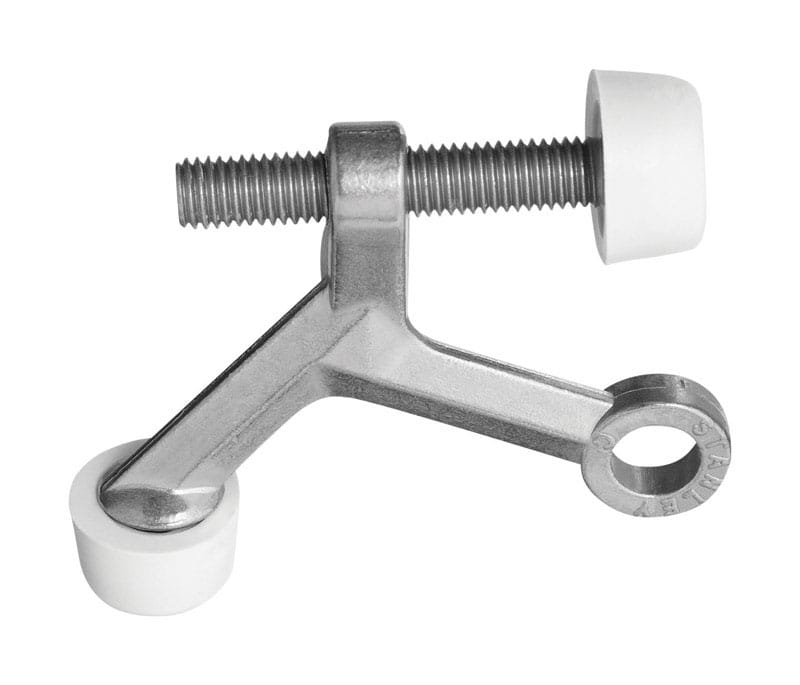 National Hardware N830-122 Zinc Satin Nickel Silver Hinge Pin Door Stop Mounts to door .5 in.